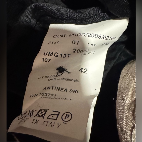 Armani Collezioni silk wool cream black blazer jacket fitted quilted chevron US6 - Picture 6 of 7